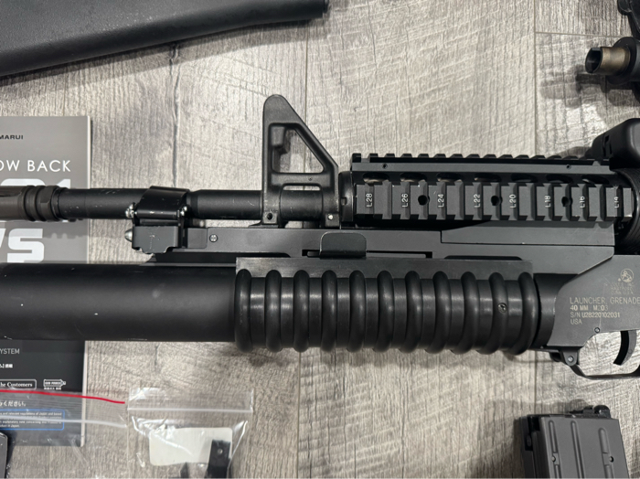 SOLD Tokyo marui mws 14.5 with m203,drum,4 mags and other