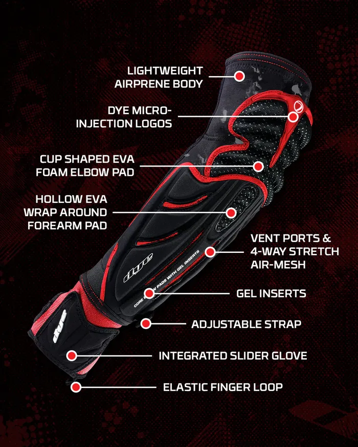 Dye Precision PERFORMANCE ELBOW PADS - DYECAM RED - Small (S)